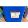 Image 2 : 4 LARGE PLASTIC PAILS & BLUE PLASTIC DISPENSER JUG OF ORGANIC GOLDEN JOJOBA OIL