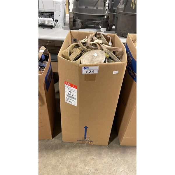 LARGE BOX OF ASSORTED INDUSTRIAL LIFTING SLINGS