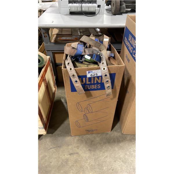 LARGE BOX OF ASSORTED INDUSTRIAL LIFTING SLINGS