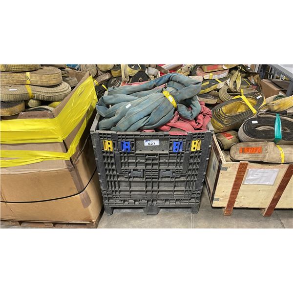 PALLET CRATE OF ASSORTED INDUSTRIAL LIFTING SLINGS *PALLET CRATE INCLUDED*