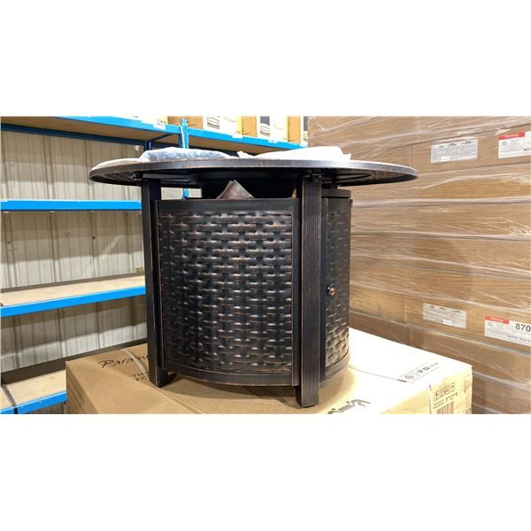 PARAMOUNT FP-450 BRONZE CAST ALUMINUM OVAL PROPANE OUTDOOR FIRE TABLE WITH CONVERTIBLE BURNER