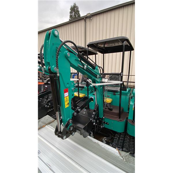 CGF INDUSTRIAL H15R TEAL GAS POWERED RUBBER TRACK MINI EXCAVATOR WITH ATTACHED