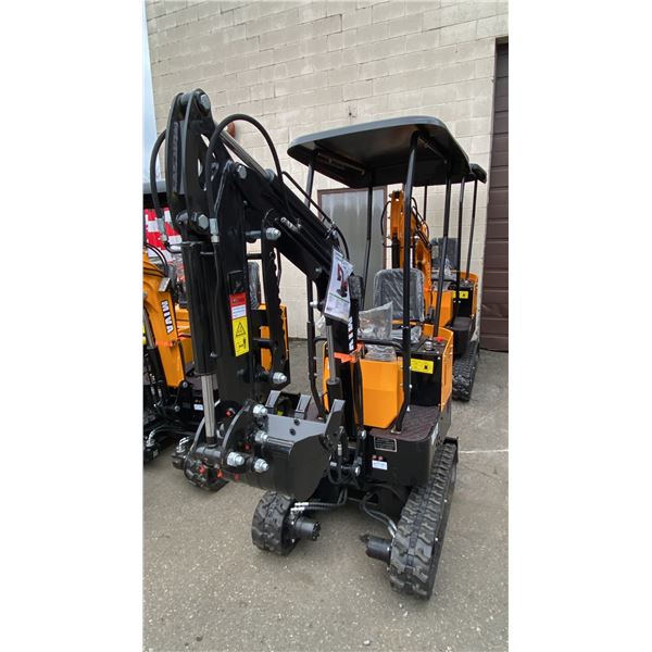 MIVA INDUSTRIAL VA13 YELLOW GAS POWERED RUBBER TRACK MINI EXCAVATOR WITH ATTACHED