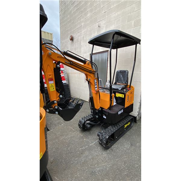 MIVA INDUSTRIAL VA13 YELLOW GAS POWERED RUBBER TRACK MINI EXCAVATOR WITH ATTACHED