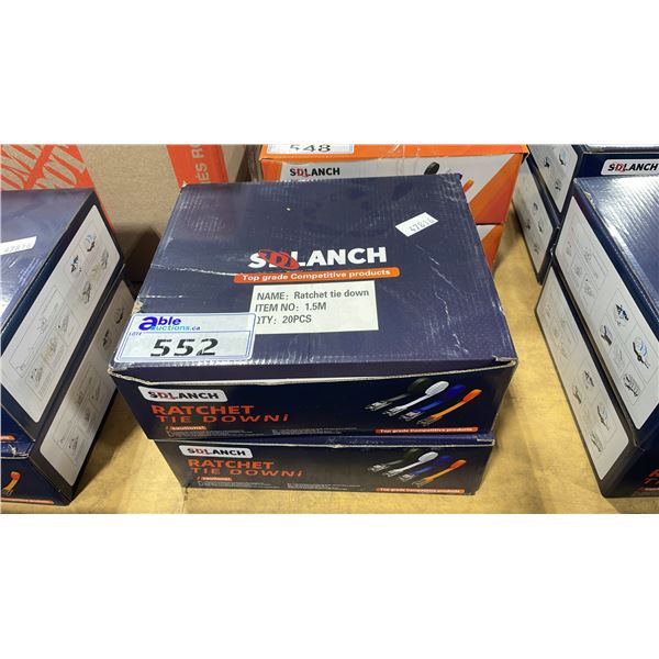 2 CASES OF 20 SDLANCH RATCHET TIE DOWN STRAPS