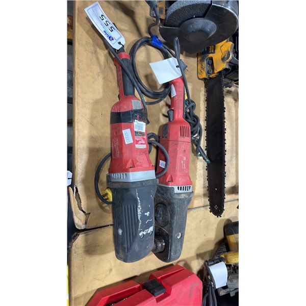 2 MILWAUKEE SUPER HAWG ELECTRIC INDUSTRIAL ANGLE DRILLS