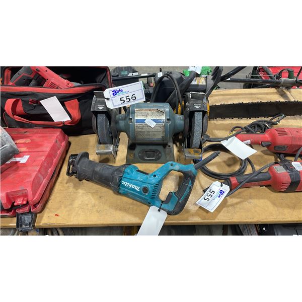 JET 8" HEAVY DUTY BENCH GRINDER & MAKITA JR3051T ELECTRIC RECIPROCATING SAW