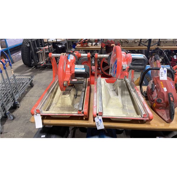 2 NORTON CLIPPER BBM307, 14" MASONRY SAWS *MISSING SLIDER PLATES*