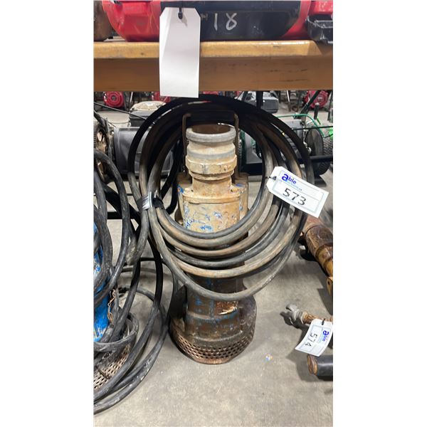 BLUE INDUSTRIAL SUBMERSIBLE SEWAGE PUMP