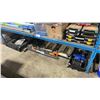 Image 1 : 2 STANLEY PLASTIC SAW HORSES, IRWIN BENCH VICE, FISKARS STAND UP WEEDER, FIBERGLASS SCREEN, SHOP