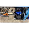 Image 2 : 2 STANLEY PLASTIC SAW HORSES, IRWIN BENCH VICE, FISKARS STAND UP WEEDER, FIBERGLASS SCREEN, SHOP