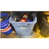 Image 3 : SHELF OF ASSORTED PLASTIC ORGANIZERS, TRAILER HITCH, FIRE EXTINGUISHERS, SCRAPERS, BRUSHES, SPRAY