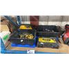 Image 1 : DEWALT CORDLESS MINI VAC, CORDLESS IMPACT DRILL, ELECTRIC DEWALT HEAT GUN, BIN OF ASSORTED CLAMPS