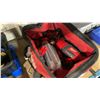 Image 2 : MILWAUKEE TOOL BAG WITH ASSORTED MILWAUKEE CORDLESS TOOLS- DRILL, RECIPROCATING SAW, WORK LIGHT,