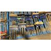 Image 2 : PALLET OF ASSORTED LARGE HEAVY DUTY UNDER TABLE MOUNTED INDUSTRIAL VISE *MUST TAKE ALL*