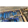 Image 3 : PALLET OF ASSORTED LARGE HEAVY DUTY UNDER TABLE MOUNTED INDUSTRIAL VISE *MUST TAKE ALL*