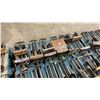 Image 3 : PALLET OF ASSORTED LARGE HEAVY DUTY UNDER TABLE MOUNTED INDUSTRIAL VISE *MUST TAKE ALL*