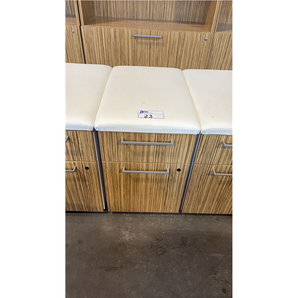 KIMBALL MOBILE CUSHION TOP 2-DRAWER PERSONAL FILE UNIT