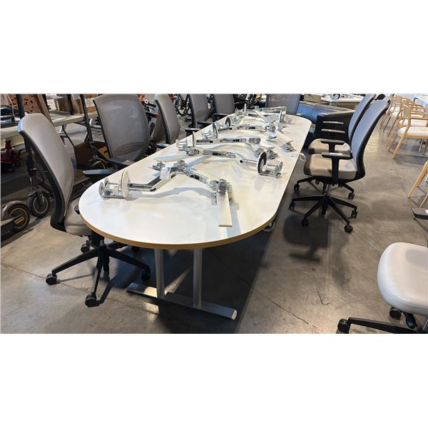 WHITE 12' BOARDROOM TABLE