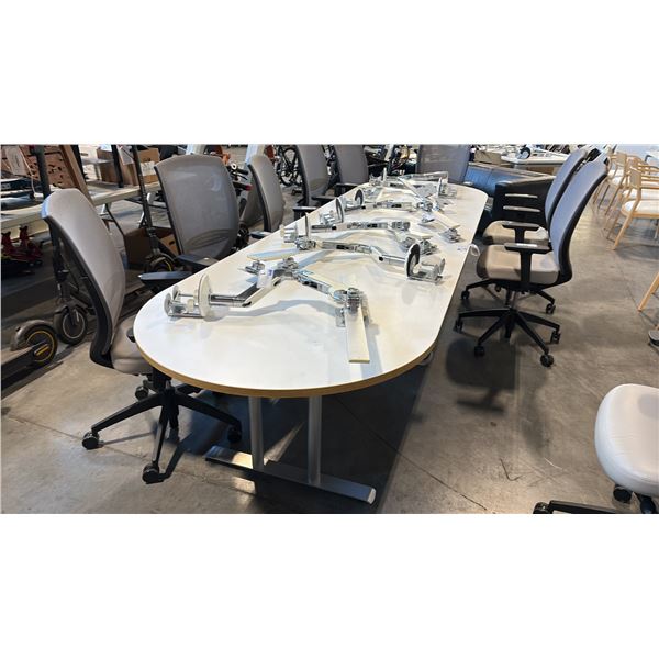 WHITE 12' BOARDROOM TABLE
