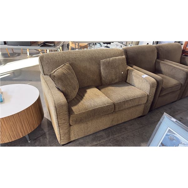 BROWN 2 SEAT SOFA 36"H X 56"W X 40"D
