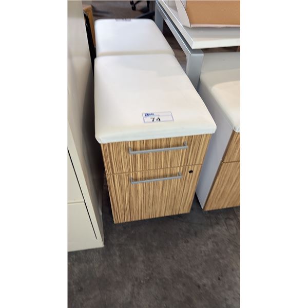 KIMBALL MOBILE CUSHION TOP 2-DRAWER PERSONAL FILE UNIT