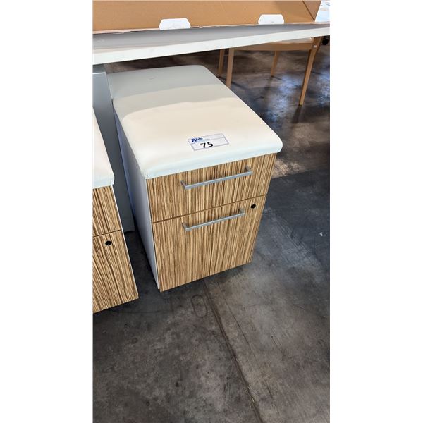 KIMBALL MOBILE CUSHION TOP 2-DRAWER PERSONAL FILE UNIT