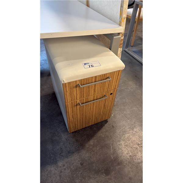 KIMBALL MOBILE CUSHION TOP 2-DRAWER PERSONAL FILE UNIT