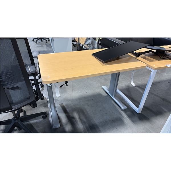 MAPLE SIT/STAND ELECTRIC COMPUTER TABLE 46" X 29"