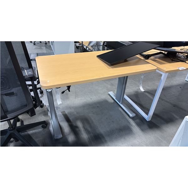 MAPLE SIT/STAND ELECTRIC COMPUTER TABLE 46" X 29"