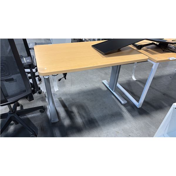MAPLE SIT/STAND ELECTRIC COMPUTER TABLE 46" X 29"