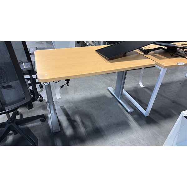 MAPLE SIT/STAND ELECTRIC COMPUTER TABLE 46" X 29" WITH MOTOR ISSUES