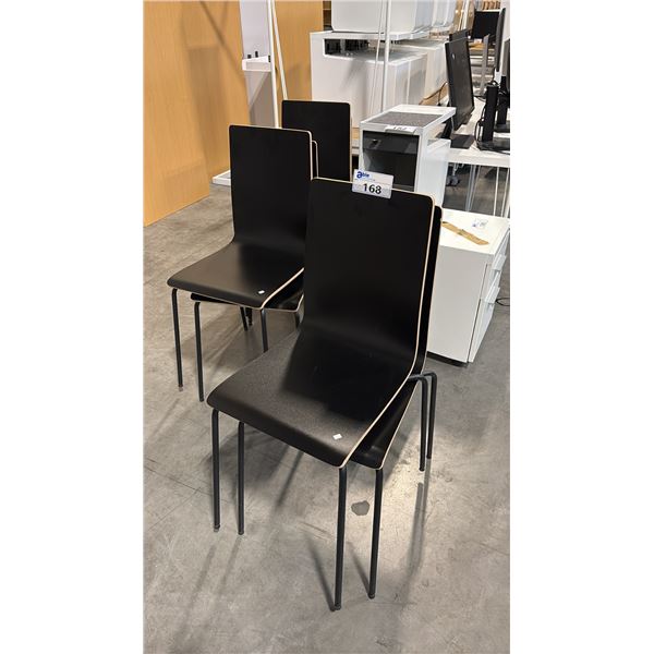 6 BLACK STACKING SIDE CHAIRS