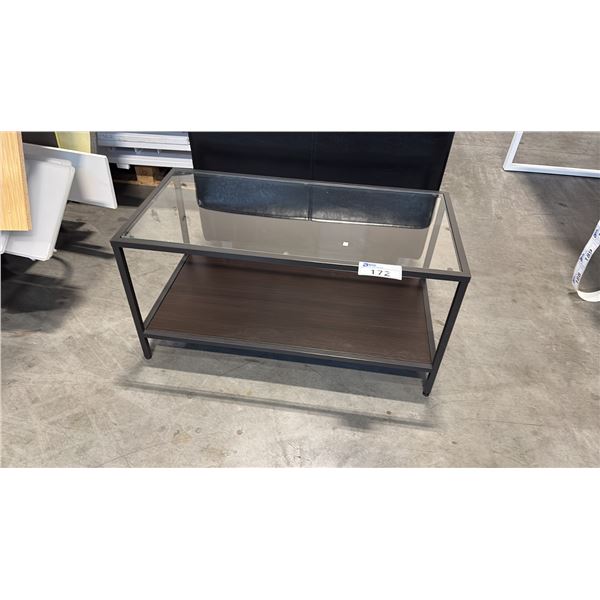 GLASS TOP 36" X 18" COFFEE TABLE