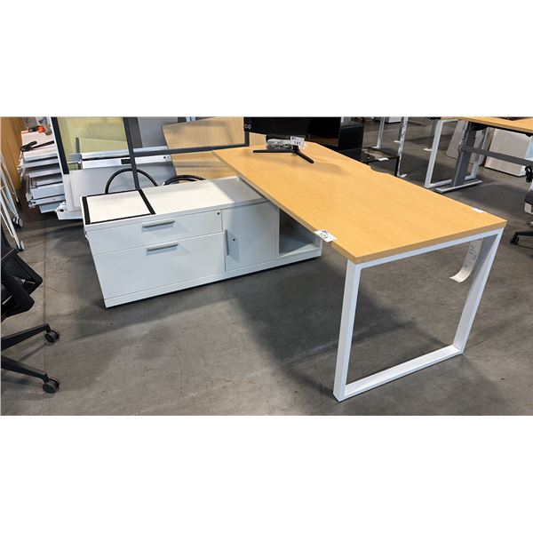 MAPLE/WHITE 5.5' X 5.5' L-SHAPE EXECUTIVE DESK