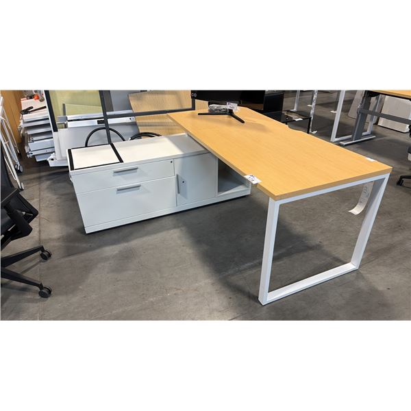 MAPLE/WHITE 5.5' X 5.5' L-SHAPE EXECUTIVE DESK
