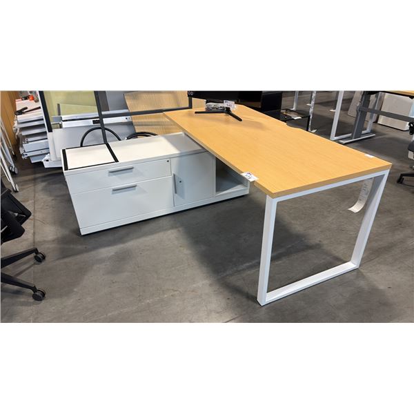 MAPLE/WHITE 5.5' X 5.5' L-SHAPE EXECUTIVE DESK