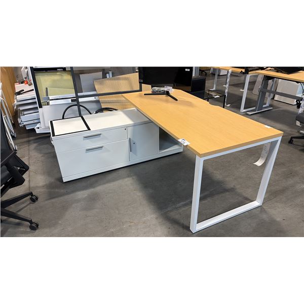MAPLE/WHITE 5.5' X 5.5' L-SHAPE EXECUTIVE DESK