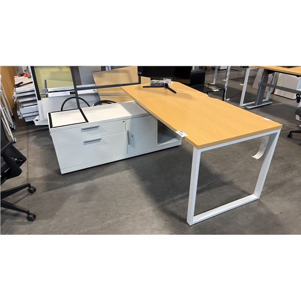 MAPLE/WHITE 5.5' X 5.5' L-SHAPE EXECUTIVE DESK