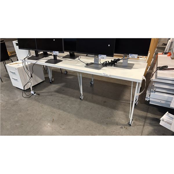 WHITE MOBILE 78" X 24" UTILITY TABLE