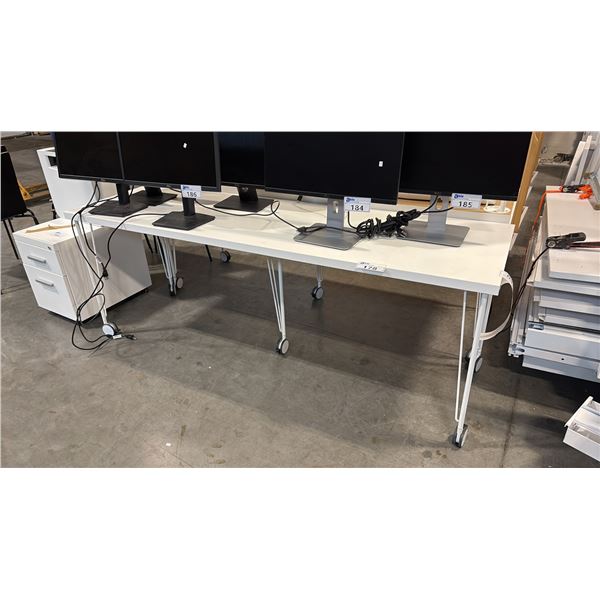 WHITE MOBILE 78" X 24" UTILITY TABLE