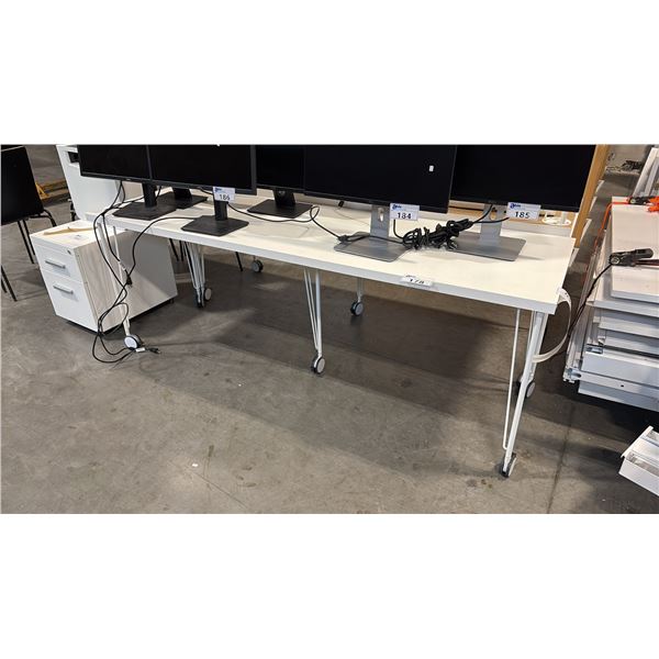 WHITE MOBILE 78" X 24" UTILITY TABLE