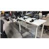Image 1 : 2 WHITE UTILITY TABLES 78" AND 48"W