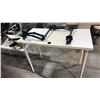 Image 2 : 2 WHITE UTILITY TABLES 78" AND 48"W