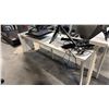 Image 3 : 2 WHITE UTILITY TABLES 78" AND 48"W