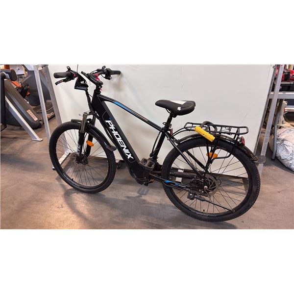 BLACK PHOENIX XTC 21-SPEED FRONT-SUSPENSION E-BIKE - NO CHARGER NO KEY