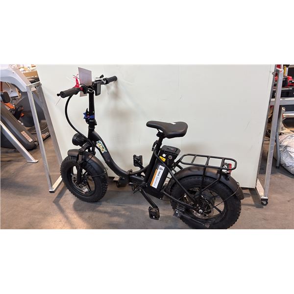 BLACK 7-SPEED FRONT-SUSPENSION FOLDABLE E-BIKE - NO CHARGER NO KEY