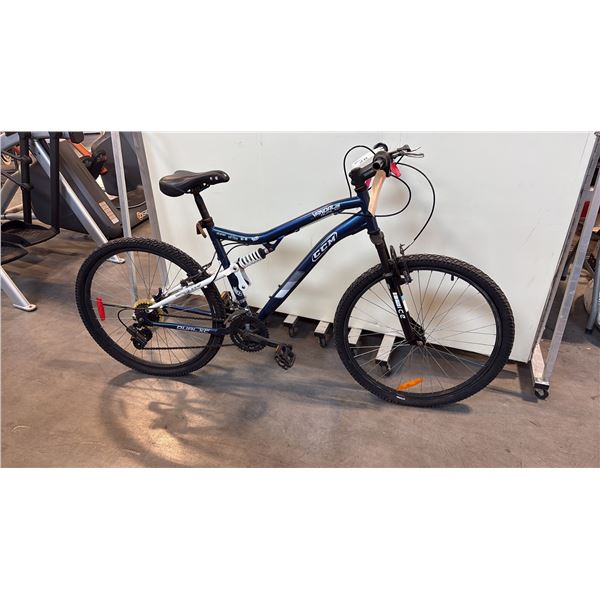 BLUE/WHITE CCM VANDAL 26 DUAL XC 21-SPEED FULL-SUSPENSION MOUNTAIN BIKE