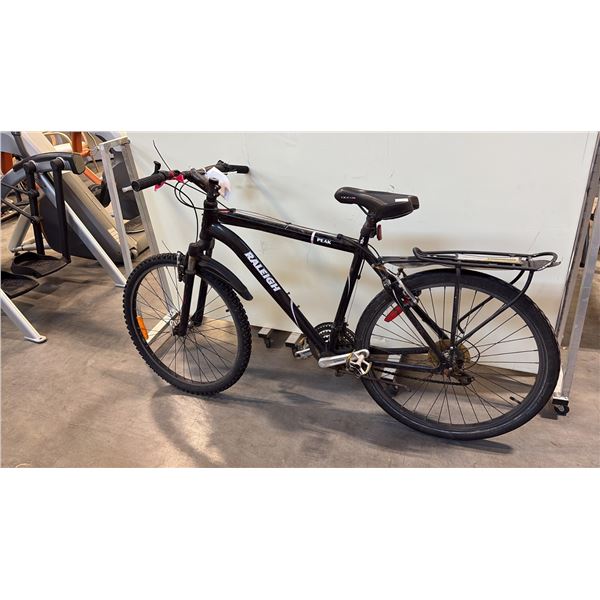 BLACK RALEIGH PEAK 21-SPEED FRONT-SUSPENSION MOUNTAIN BIKE