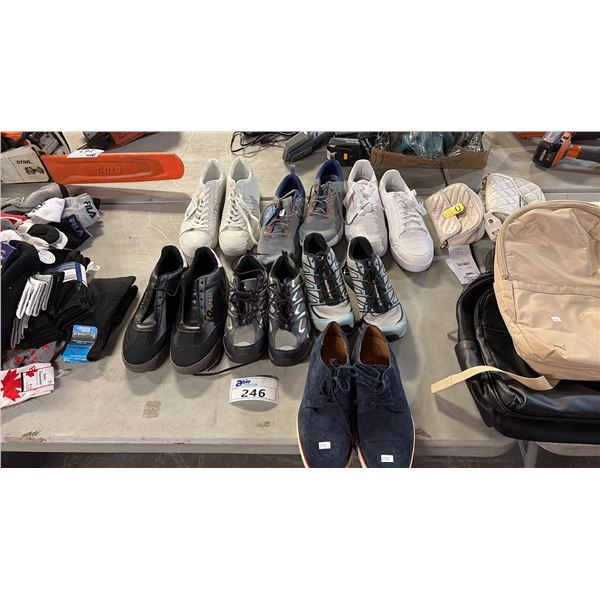 7 PAIRS OF SHOES,  DIFFERENT SIZES FROM 12-9 US INCL SKECHERS AIR-COOLED MEMORY FOAM